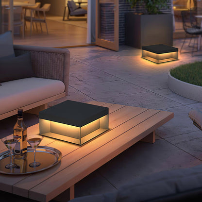 Outdoor Black Security Post Lamp