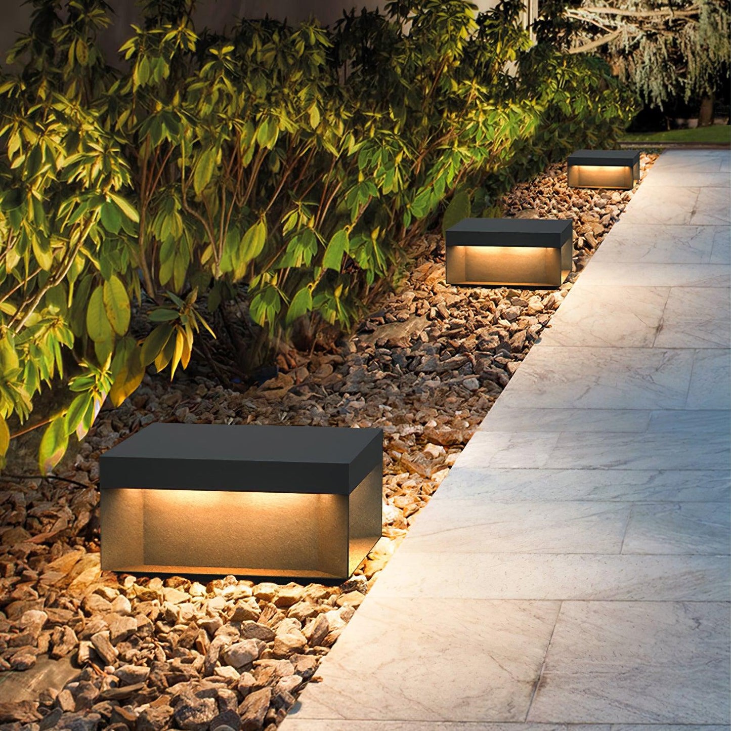 Outdoor Black Security Post Lamp