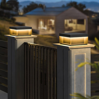 Outdoor Black Security Post Lamp