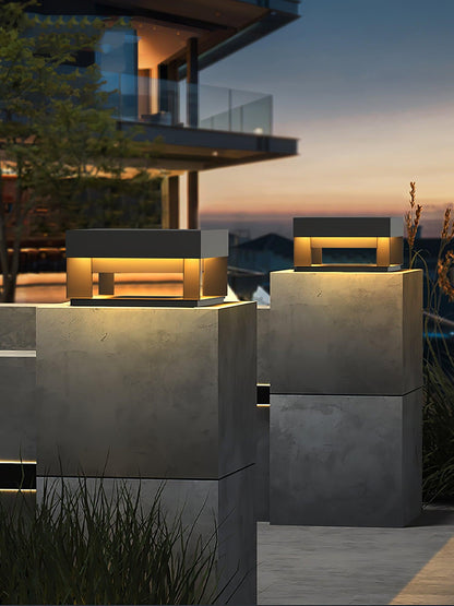 Outdoor Black Security Post Lamp
