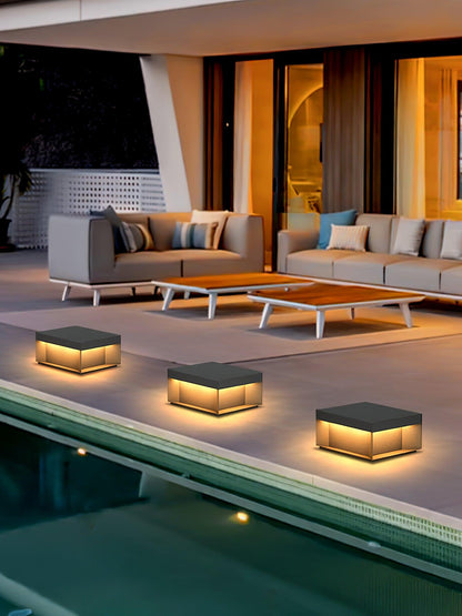 Outdoor Black Security Post Lamp