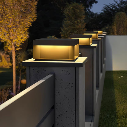 Outdoor Black Security Post Lamp