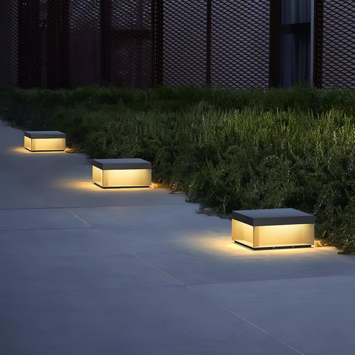 Outdoor Black Security Post Lamp