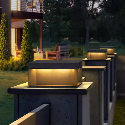Outdoor Black Security Post Lamp