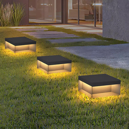 Outdoor Black Security Post Lamp
