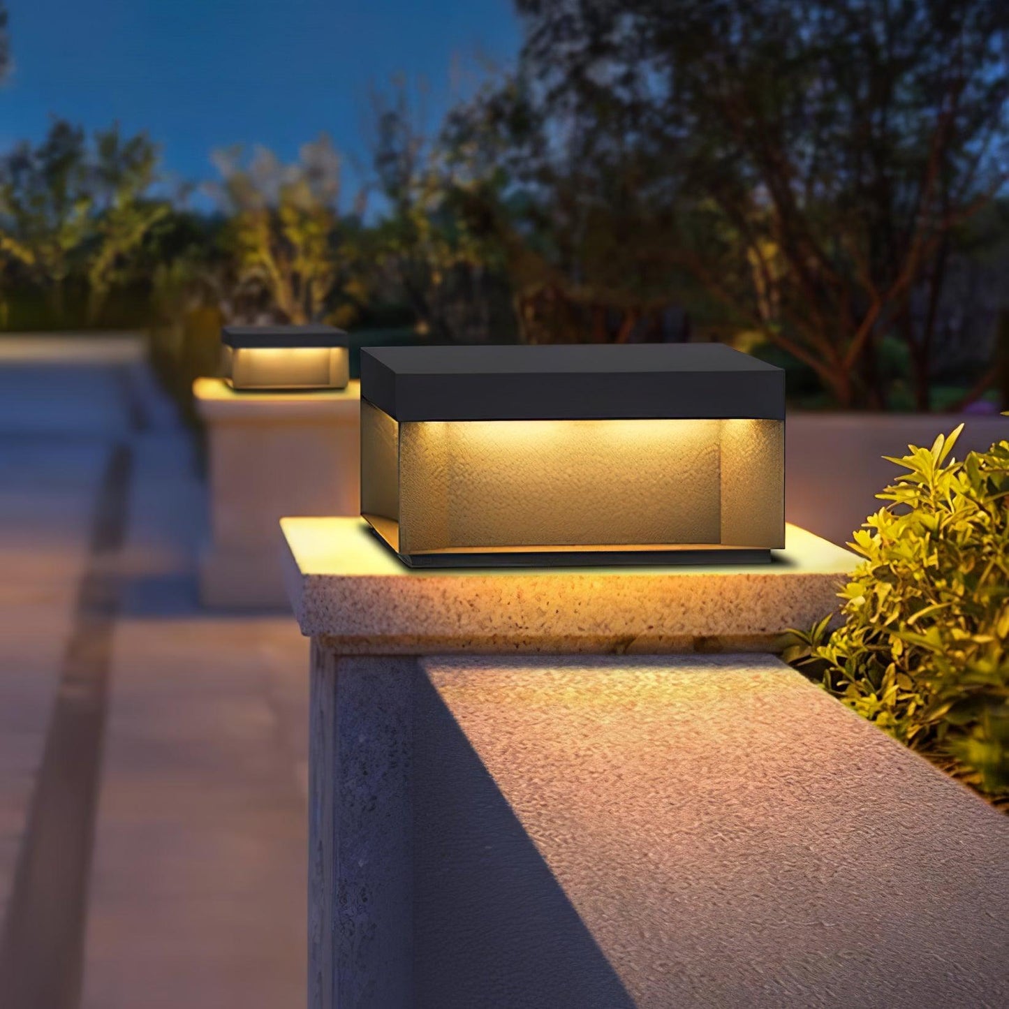 Outdoor Black Security Post Lamp