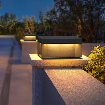 Outdoor Black Security Post Lamp