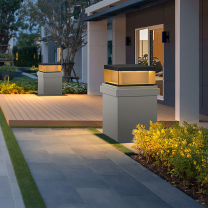 Outdoor Black Security Post Lamp
