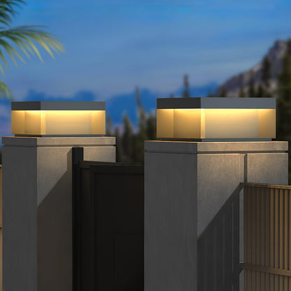 Outdoor Black Security Post Lamp