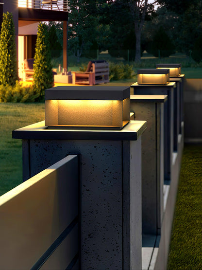 Outdoor Black Security Post Lamp