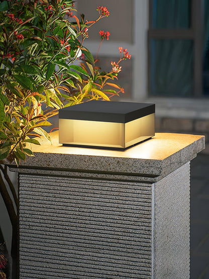 Outdoor Black Security Post Lamp