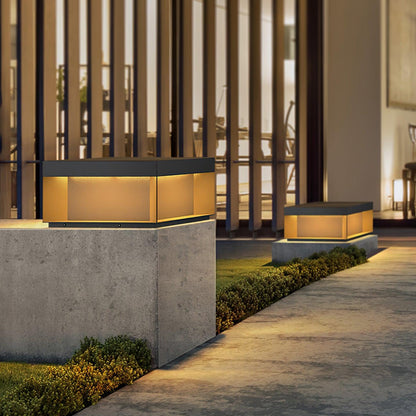 Outdoor Black Security Post Lamp
