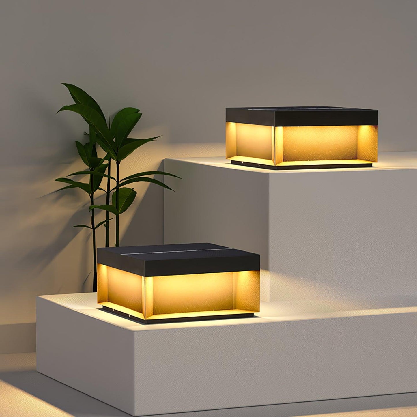 Outdoor Black Security Post Lamp