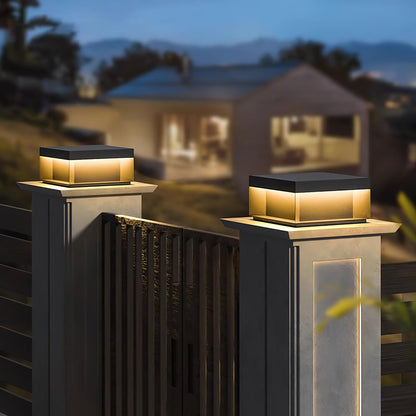 Outdoor Black Security Post Lamp