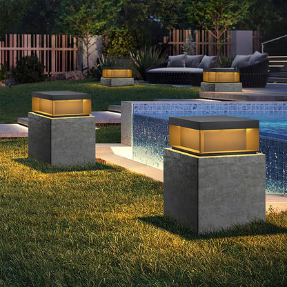 Outdoor Black Security Post Lamp