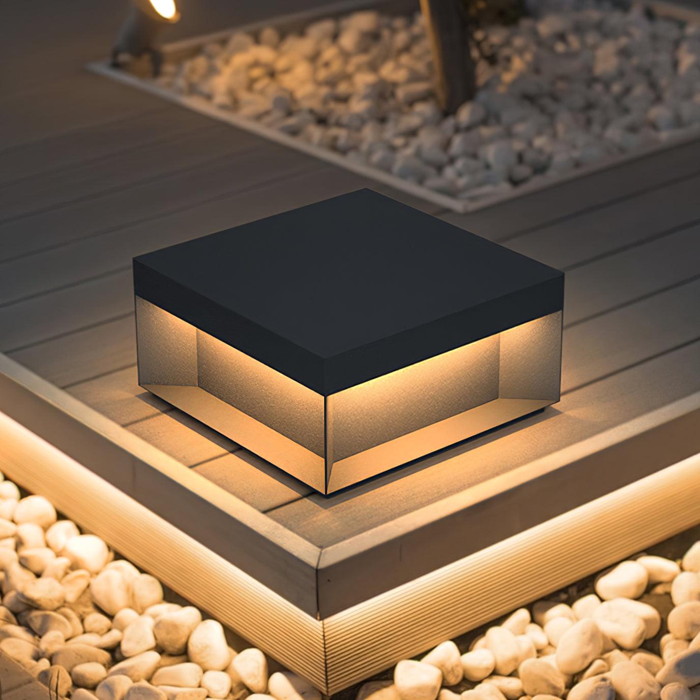 Outdoor Black Security Post Lamp