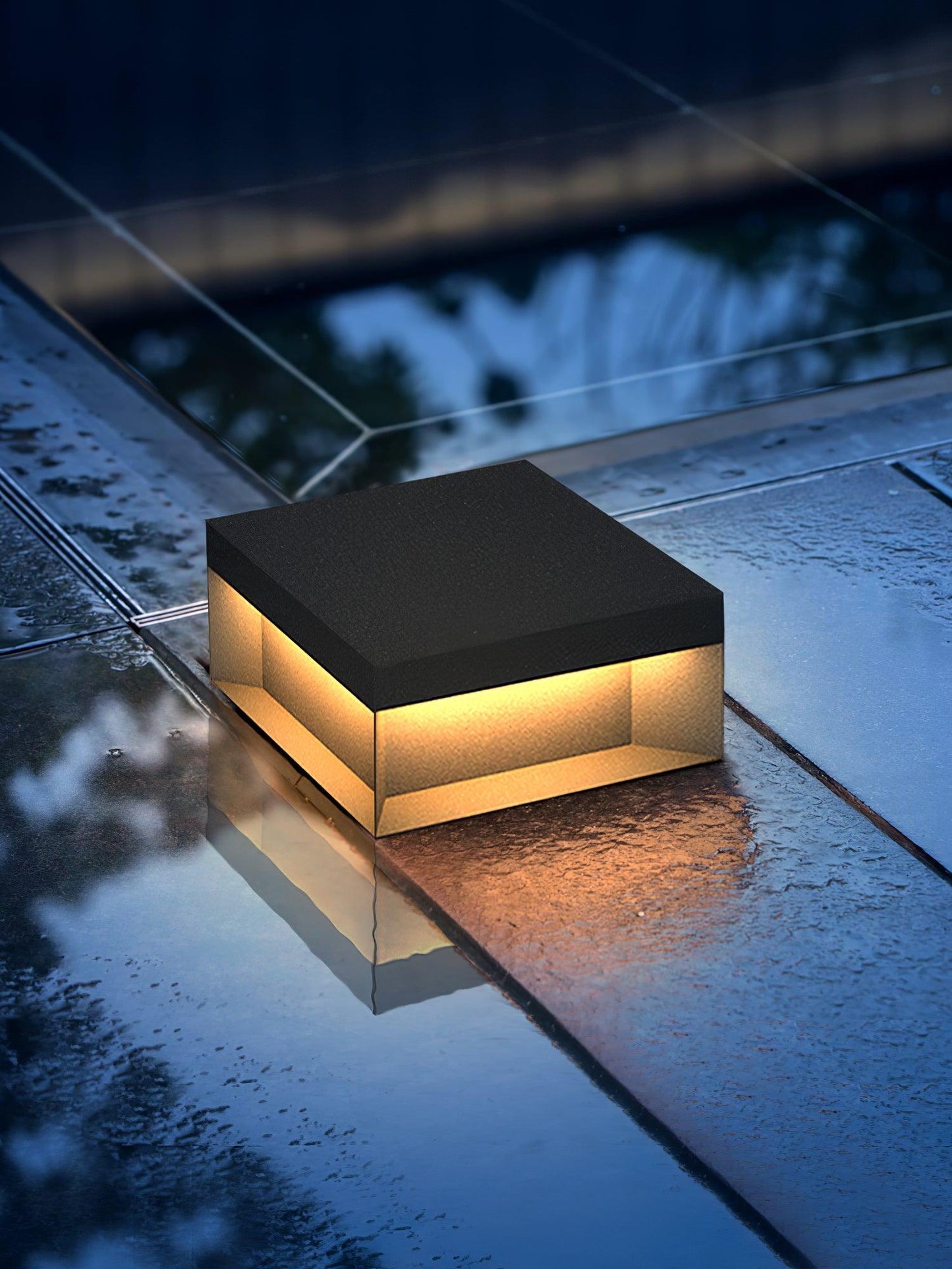 Outdoor Black Security Post Lamp