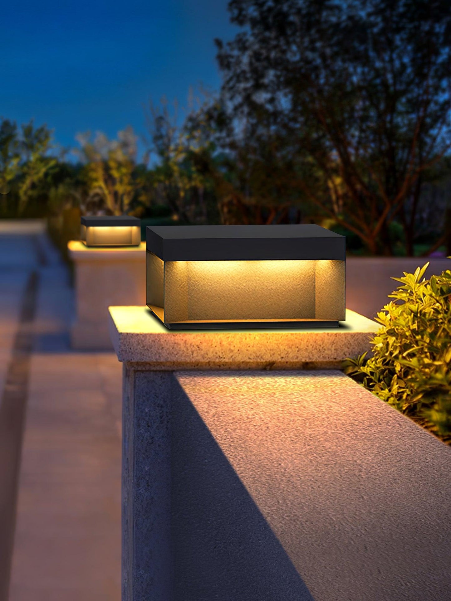 Outdoor Black Security Post Lamp