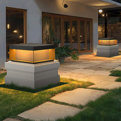 Outdoor Black Security Post Lamp