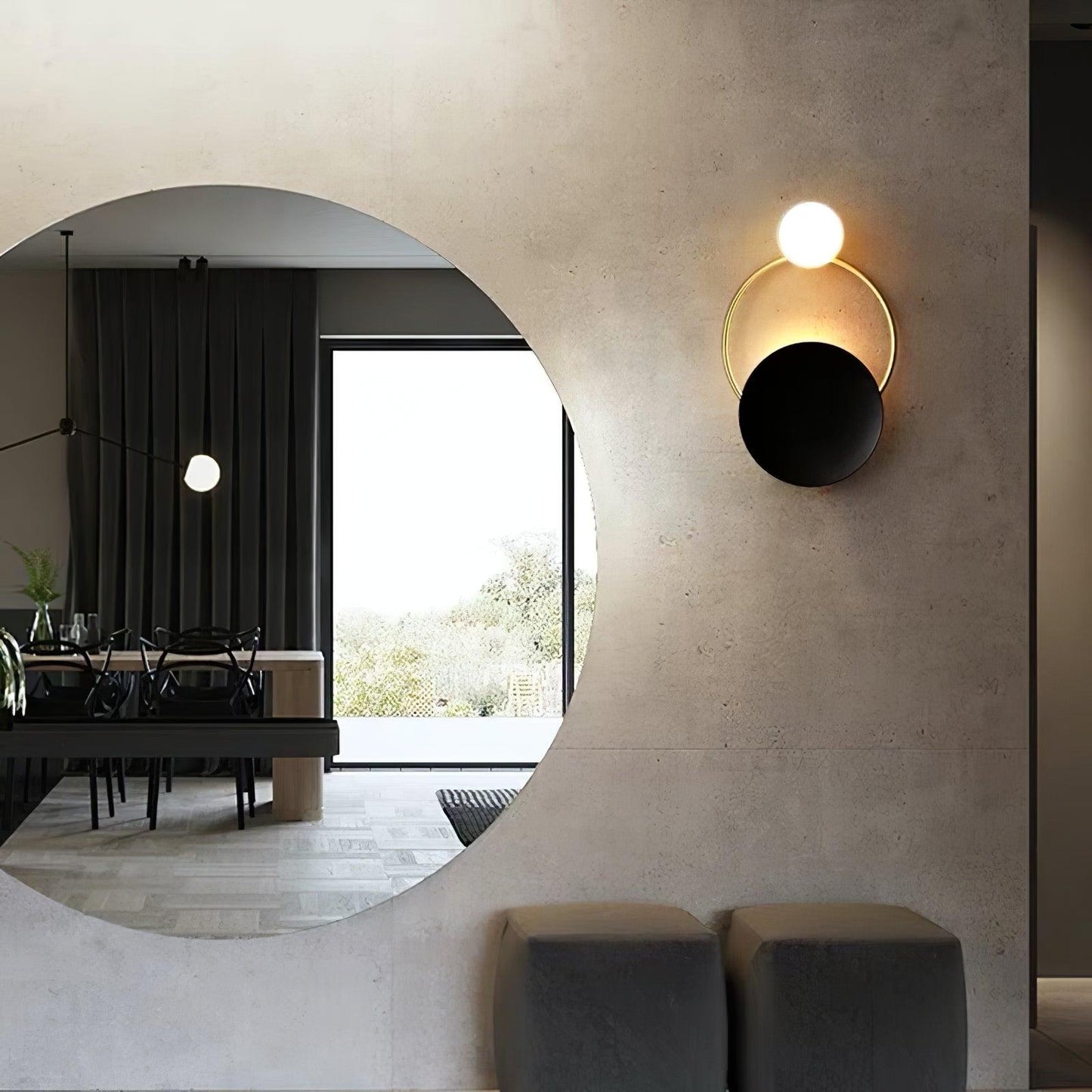 Sleek Round Metal Wall Light