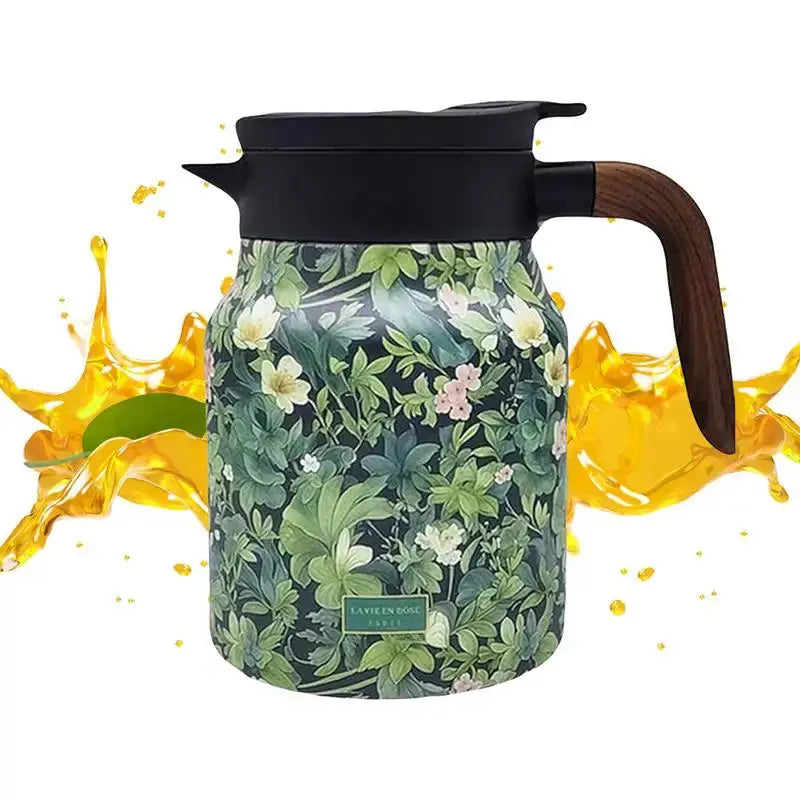 Classic Floral Tea Infuser Teapot 1000ml Stainless Steel - Cofik