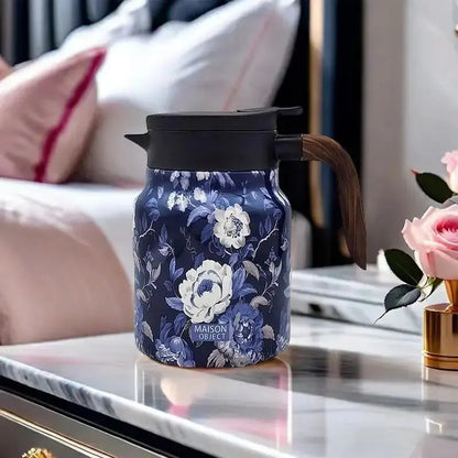 Classic Floral Tea Infuser Teapot 1000ml Stainless Steel