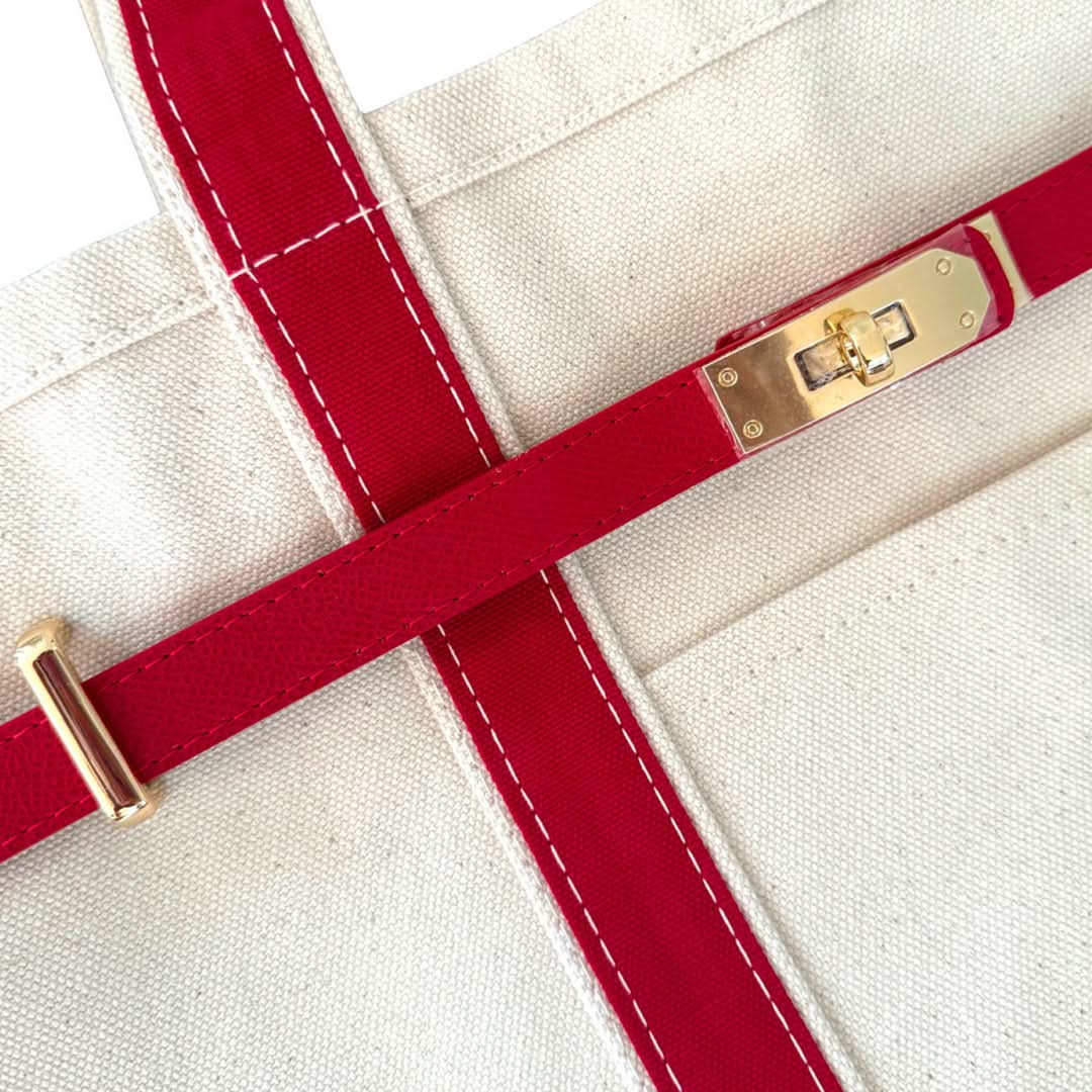 Durable Canvas Tote Bag with Metal Accents