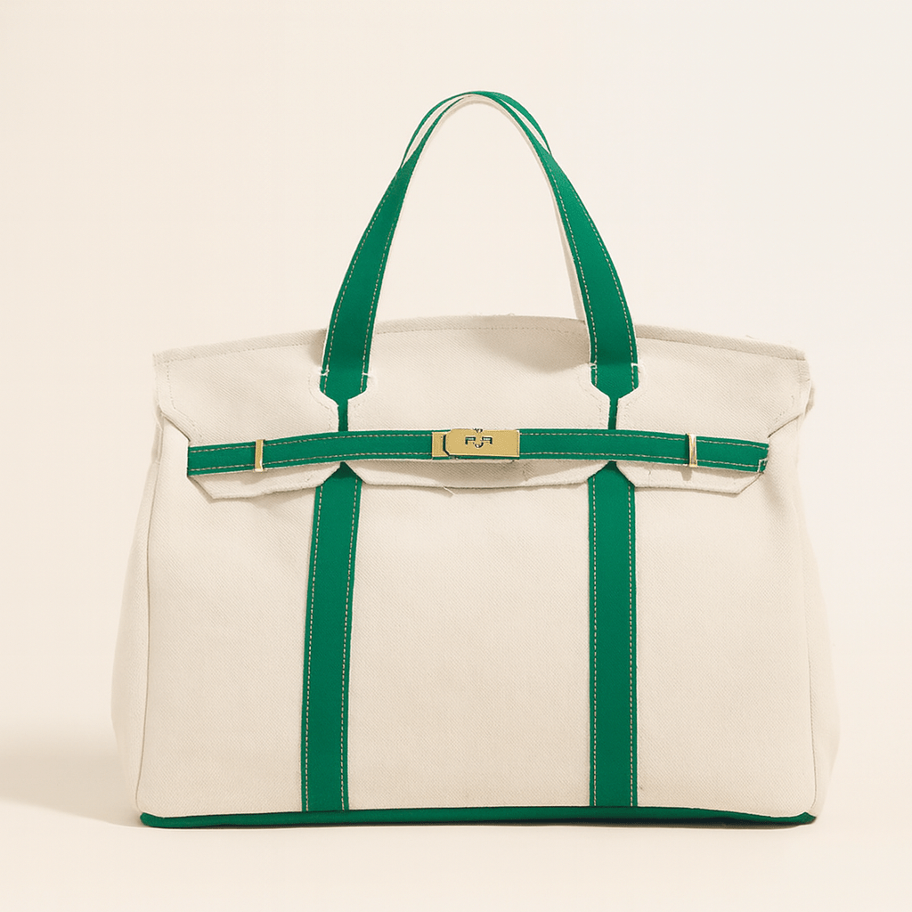 Durable Canvas Tote Bag with Metal Accents