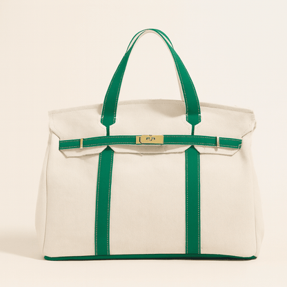 Durable Canvas Tote Bag with Metal Accents