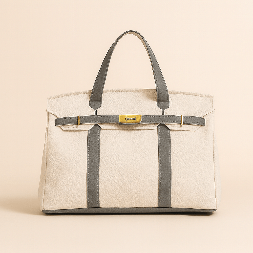 Durable Canvas Tote Bag with Metal Accents