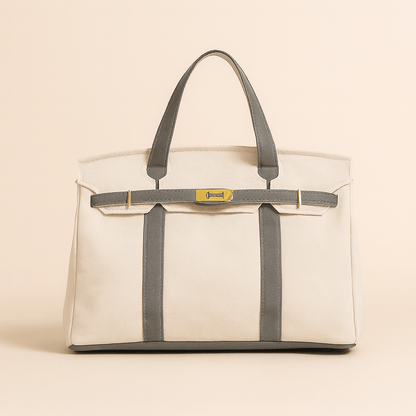 Durable Canvas Tote Bag with Metal Accents