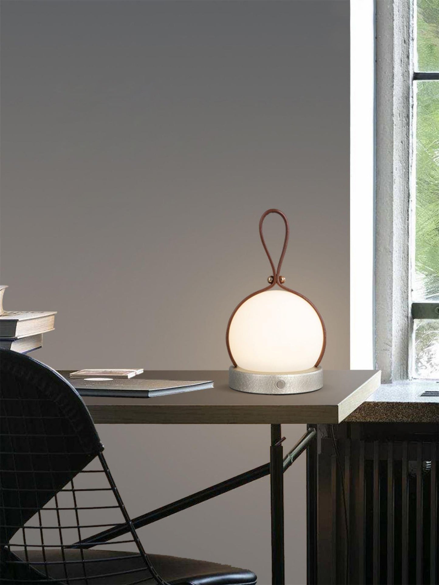 Tall Metal Lantern Style Table Light