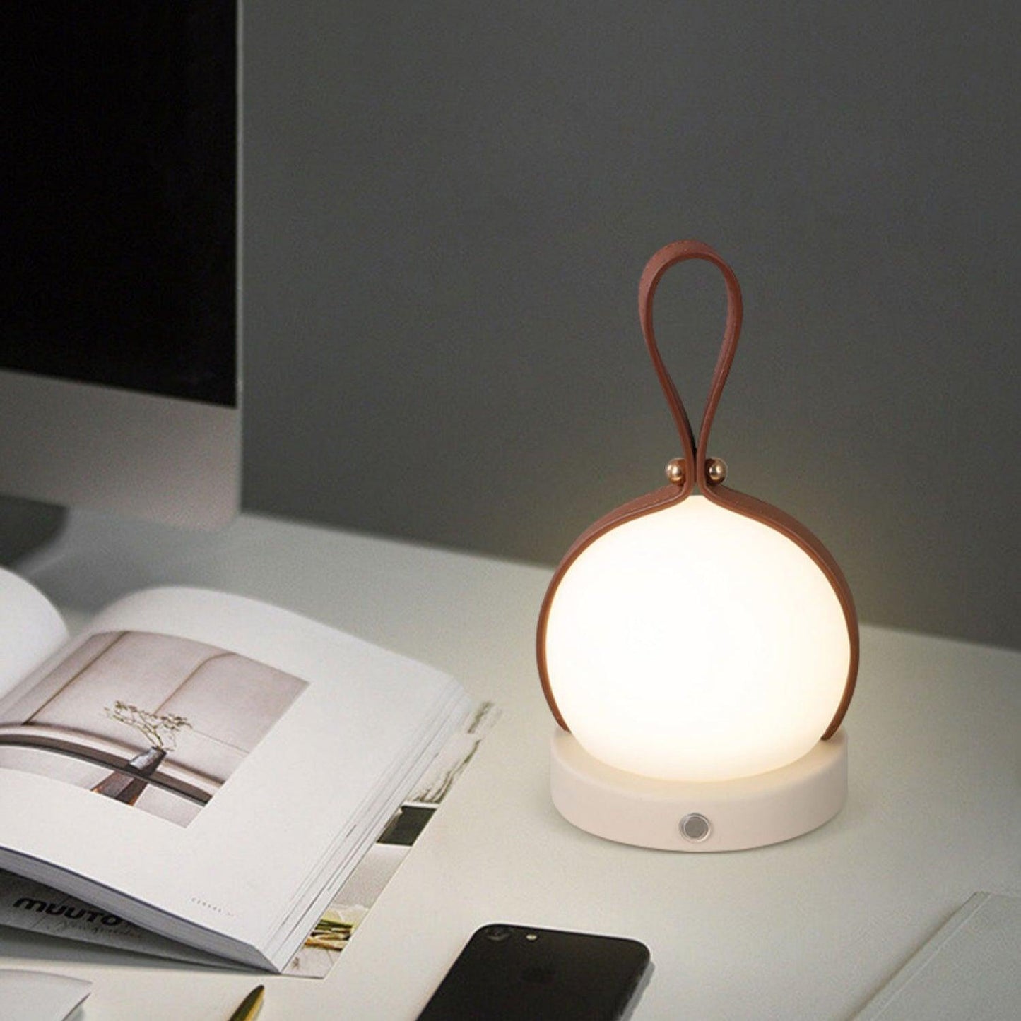 Tall Metal Lantern Style Table Light