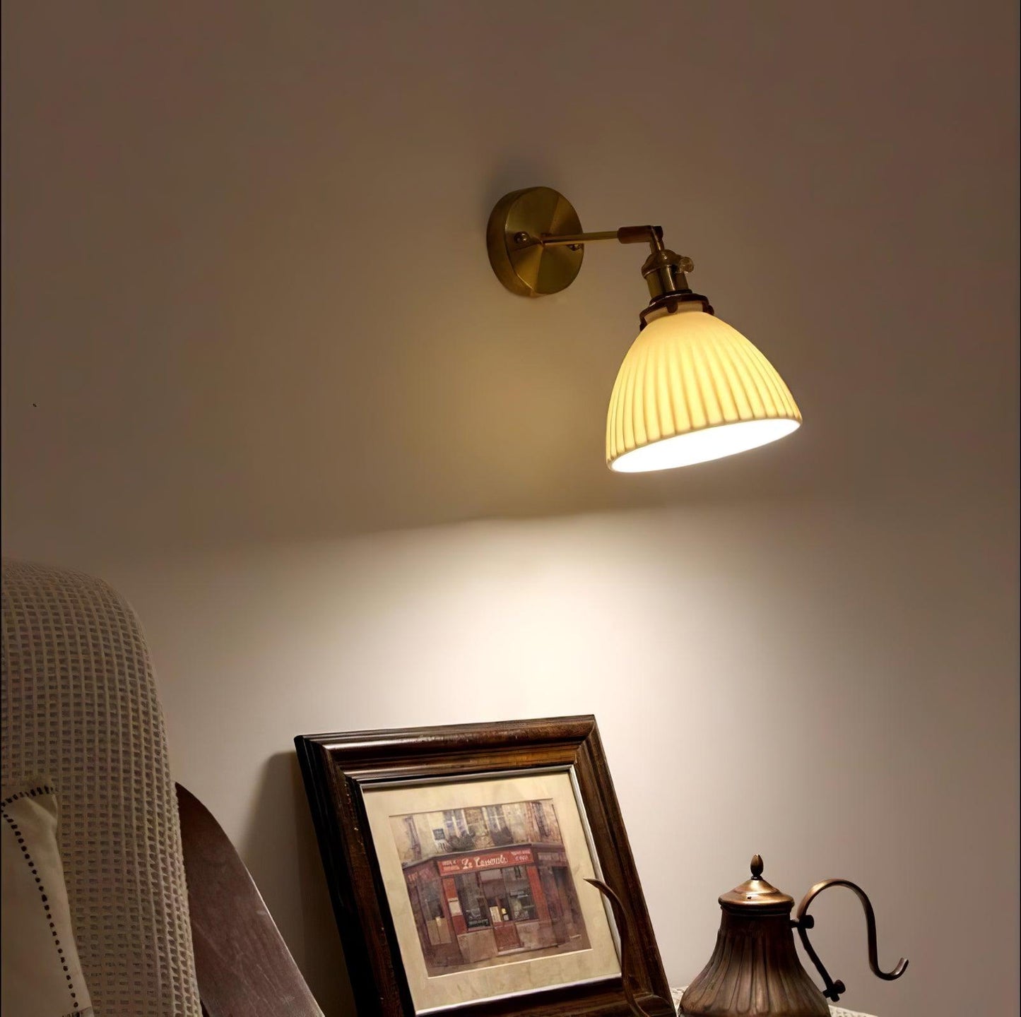 Classic Textured Ceramic Wall Lamp