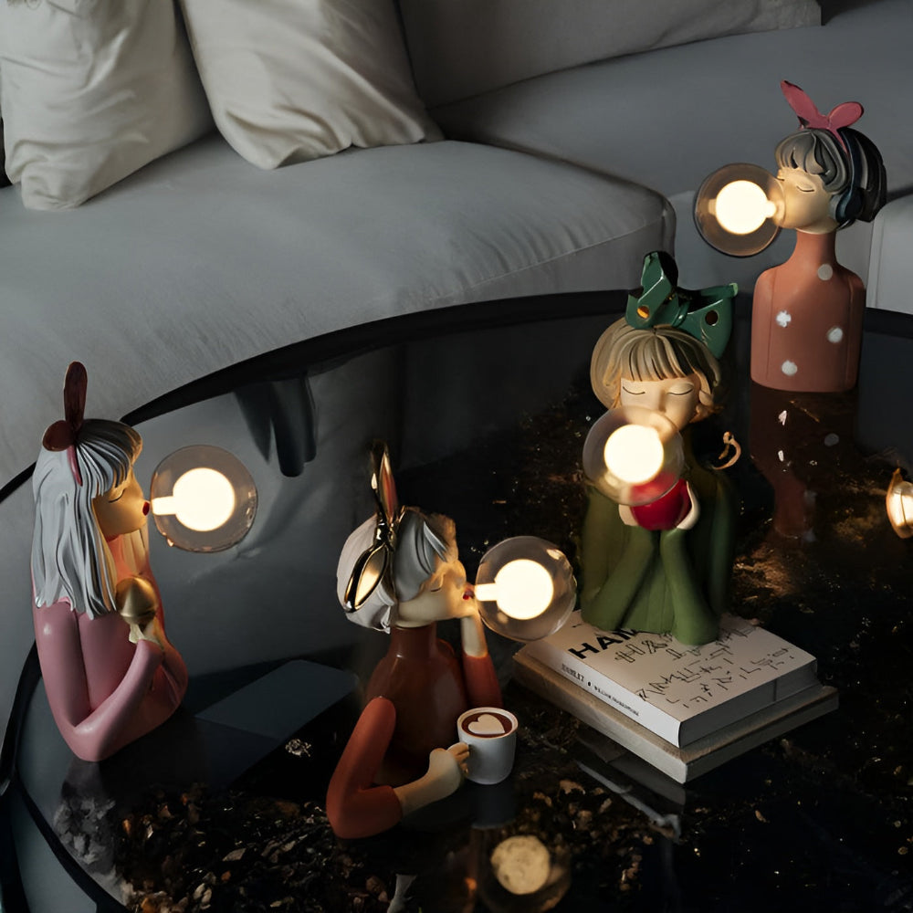 Colorful Girl Figurine Table Lamp