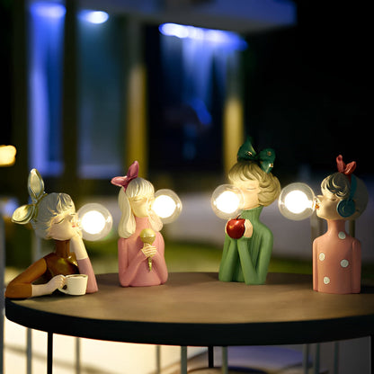 Colorful Girl Figurine Table Lamp