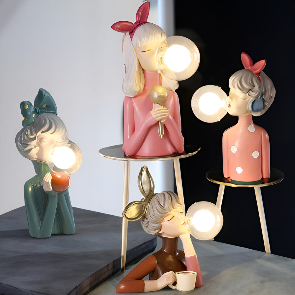 Colorful Girl Figurine Table Lamp