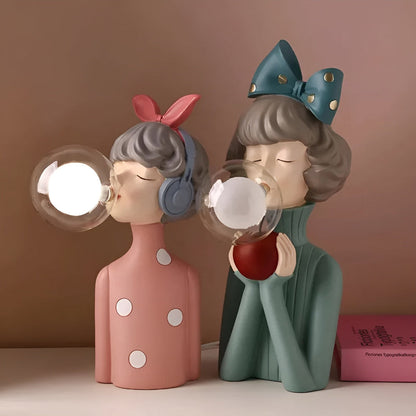 Colorful Girl Figurine Table Lamp