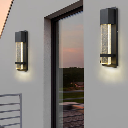 Sleek Glass Outdoor Motion Sensor LED Wall Light