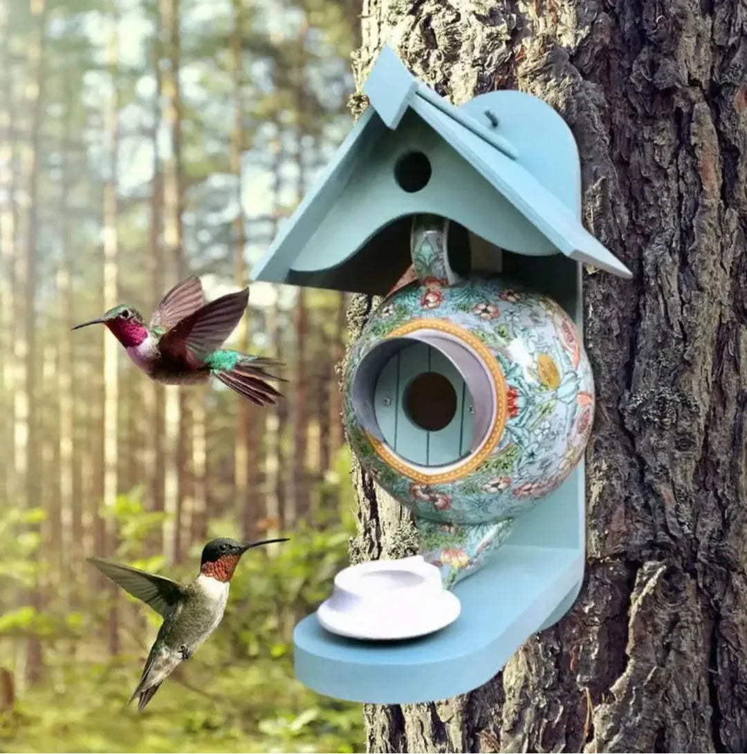 Vibrant Garden Bird Teapot House - Cofik