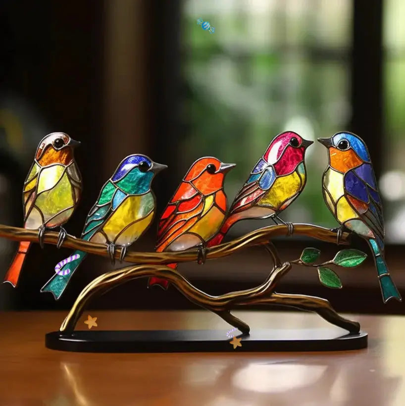Colorful Glass Bird Figurine - Cofik