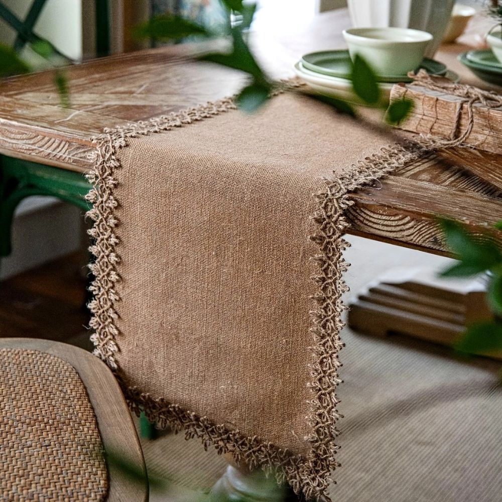 Rustic Chic Natural Fiber Table Runner