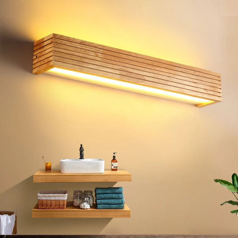 Contemporary Wooden LED Sconce Light