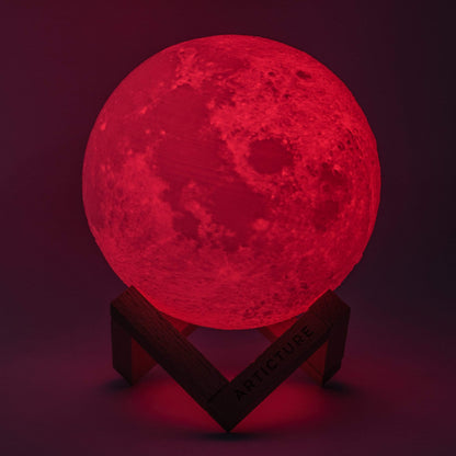 Unique Wooden Moon Table Lamp