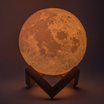 Unique Wooden Moon Table Lamp