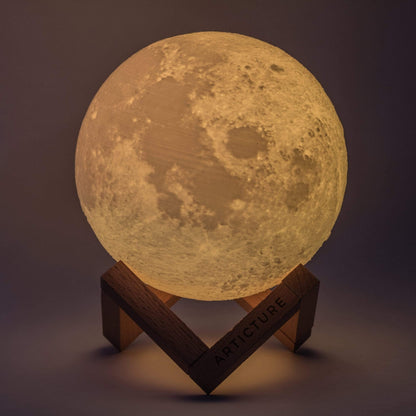 Unique Wooden Moon Table Lamp