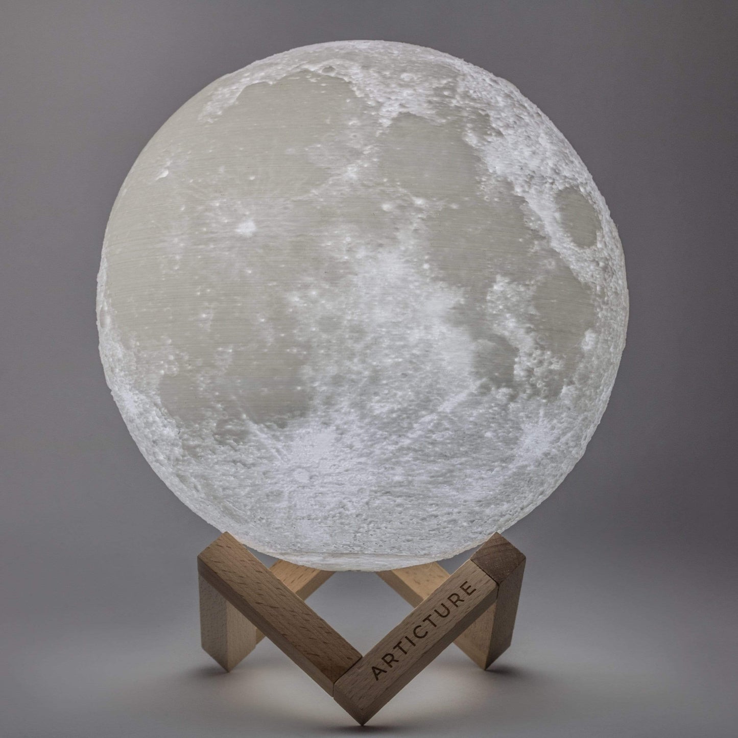 Unique Wooden Moon Table Lamp
