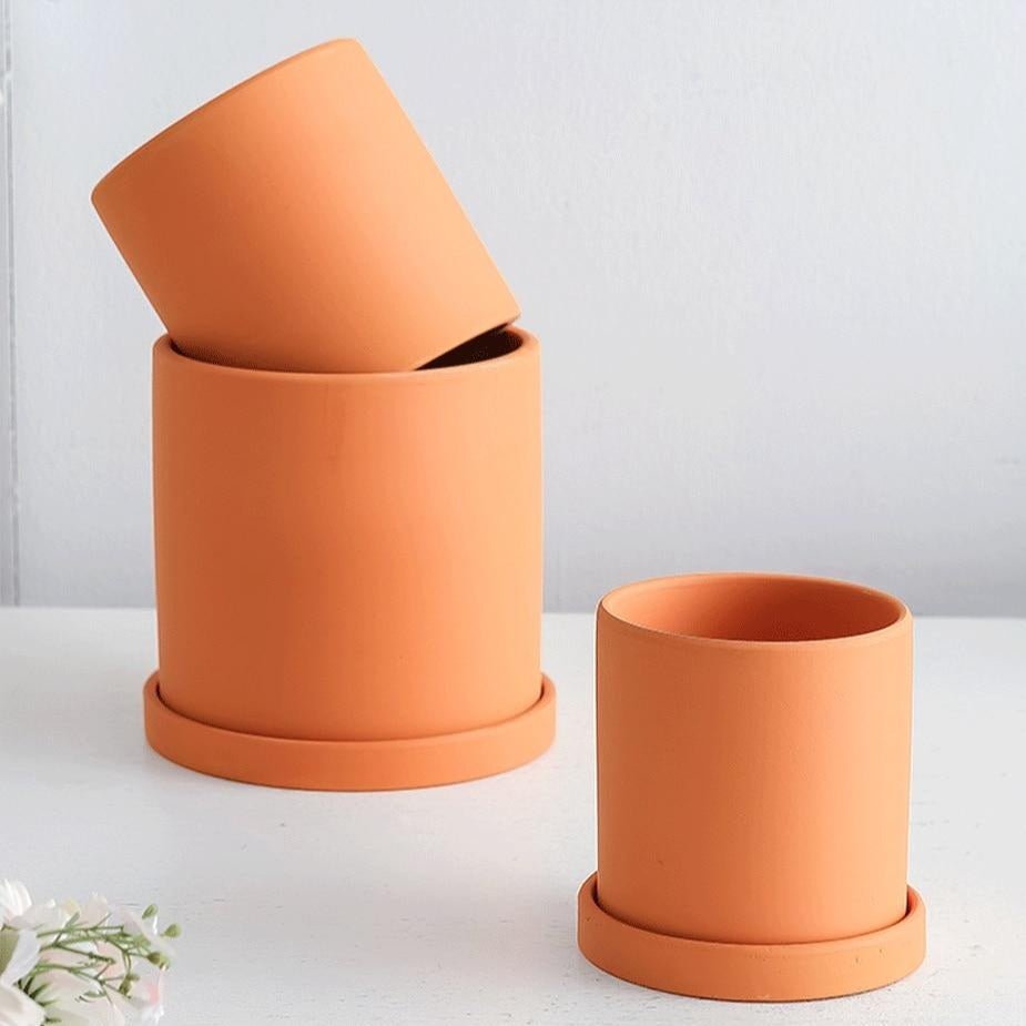 Beautiful Ceramic Planter with Saucer
