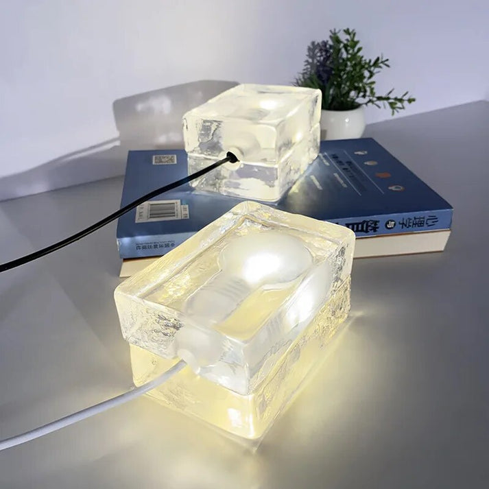 Elegant Glass Desk Lamp with Clear LED Lighting
