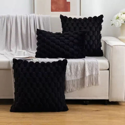 Soft Plush Cushion Cover with 3D Texture